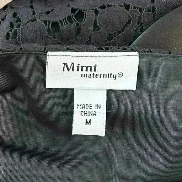 Mimi Maternity Lace Empire Waist Sleeveless Black Cocktail Party Dress Size M - Picture 13 of 16
